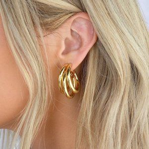 3 hoops in one earrings